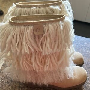 Vintage Blondo Cream Fringe Boots